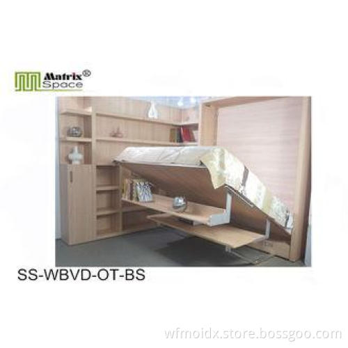 king contemporary folding Murphy Wall Bed with Bookshelf /